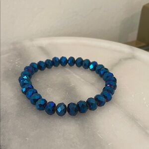Fashion Metallic Blue Beaded Bracelet